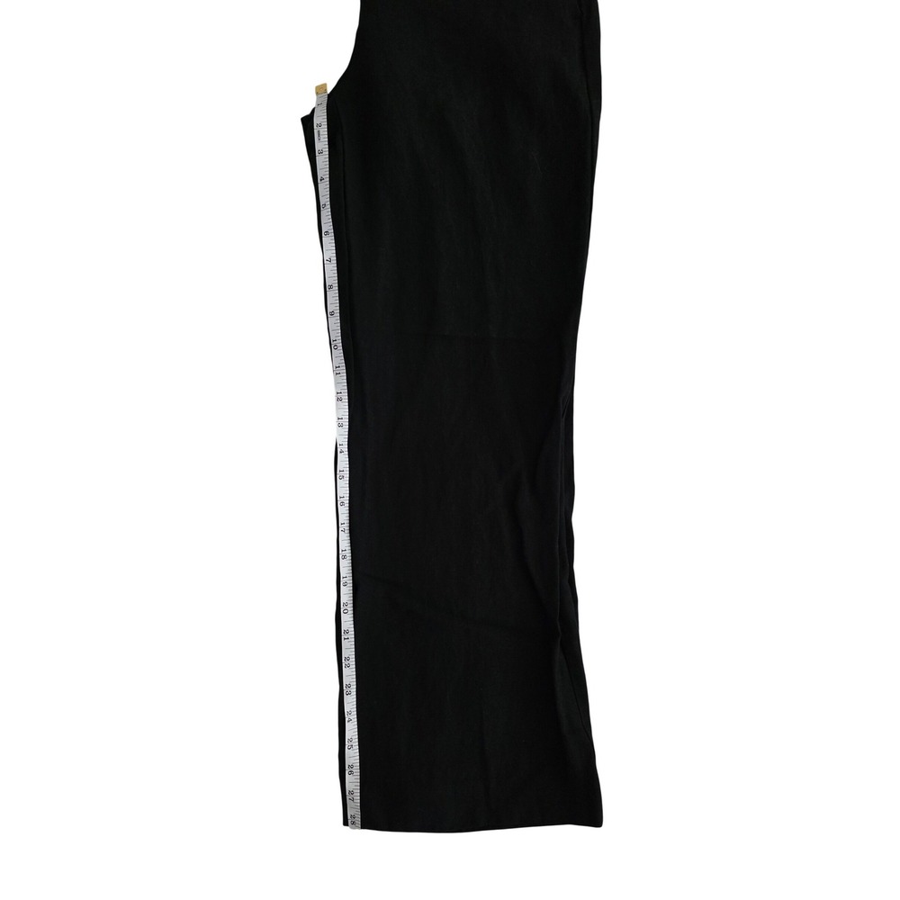 Talbots Greenwich Pant Black Linen Tencel Blend Wide Leg Trousers Womens 2P - Picture 3 of 7
